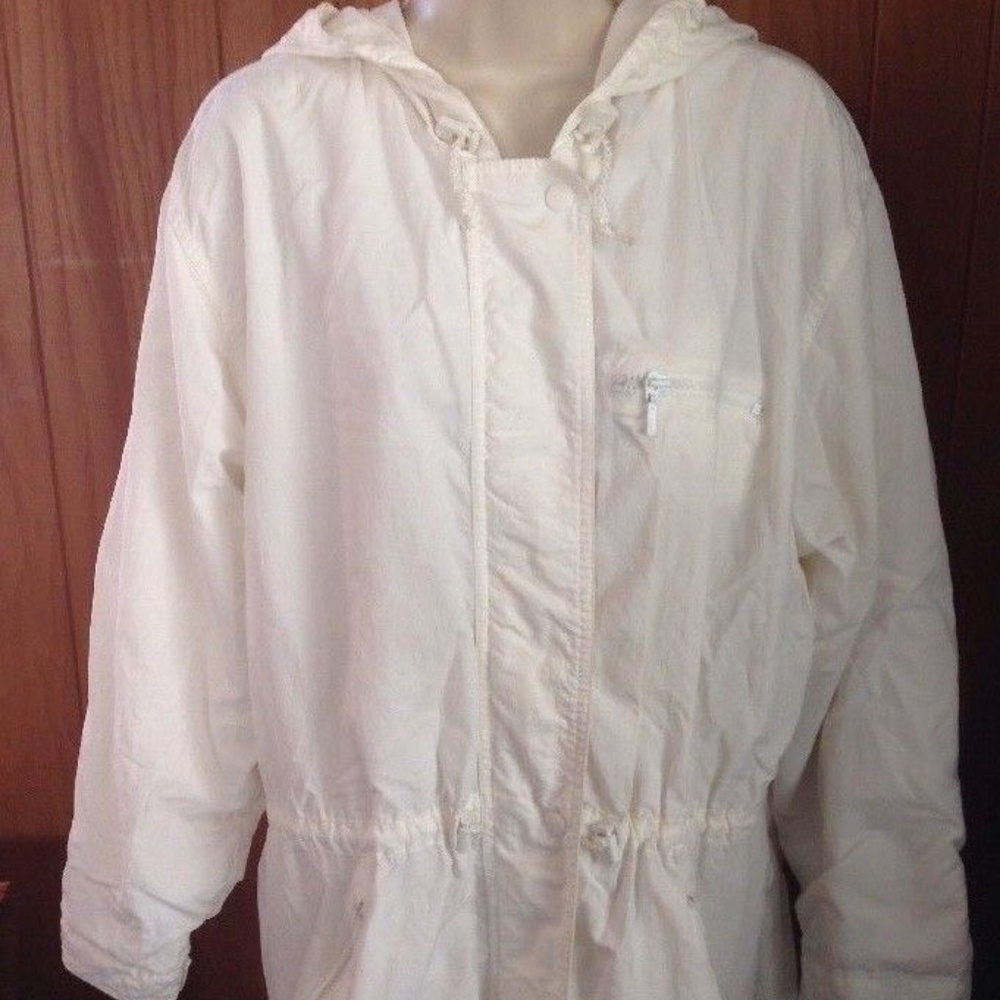 Womens Eddie Bauer White Lined Jacket Hoodie M